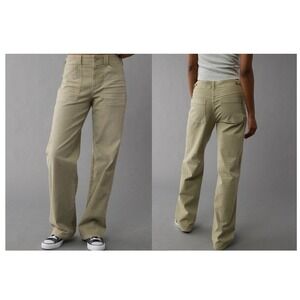 American Eagle Pants Stovepipe Womens 14 Green NWT Utility